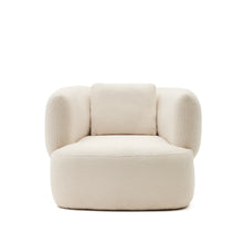 Load image into Gallery viewer, Martina ecru bouclé swivel armchair with cushion FSC Mix Credit - image 3