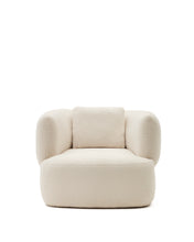 Load image into Gallery viewer, Martina ecru bouclé swivel armchair with cushion FSC Mix Credit - image 4