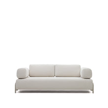 Load image into Gallery viewer, Compo beige chenille 3-seater sofa with beige metal structure 232 cm FSC Mix Credit