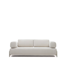 Load image into Gallery viewer, Compo beige chenille 3-seater sofa with beige metal structure 232 cm FSC Mix Credit - image 2