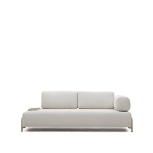 Load image into Gallery viewer, Compo 3-seater beige chenille sofa, small tray oak veneer and beige metal structure 232cm FSC Mix Credit - image 2
