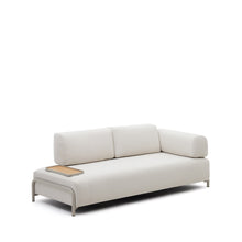Load image into Gallery viewer, Compo 3-seater beige chenille sofa, small tray oak veneer and beige metal structure 232cm FSC Mix Credit - image 3