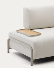 Load image into Gallery viewer, Compo 3-seater beige chenille sofa, small tray oak veneer and beige metal structure 232cm FSC Mix Credit - image 15