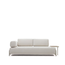 Load image into Gallery viewer, Compo 3-seater sofa chenille beige, large tray oak veneer and beige metal structure 232cm FSC Mix Credit - image 2