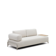 Load image into Gallery viewer, Compo 3-seater sofa chenille beige, large tray oak veneer and beige metal structure 232cm FSC Mix Credit - image 3