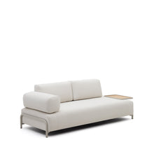 Load image into Gallery viewer, Compo 3-seater sofa chenille beige, large tray oak veneer and beige metal structure 232cm FSC Mix Credit - image 4