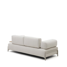 Load image into Gallery viewer, Compo 3-seater sofa chenille beige, large tray oak veneer and beige metal structure 232cm FSC Mix Credit - image 7