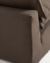 Load image into Gallery viewer, Anarela taupe linen armchair with removable cover 110cm FSC Mix Credit - image 5