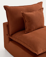 Load image into Gallery viewer, Anarela terracotta linen armchair with removable cover 90cm FSC Mix Credit