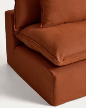 Load image into Gallery viewer, Anarela terracotta linen armchair with removable cover 90cm FSC Mix Credit - image 2