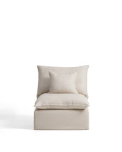 Load image into Gallery viewer, Anarela beige linen and viscose armchair with removable cover 90cm FSC Mix Credit