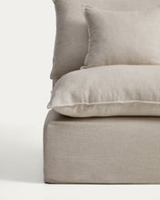 Load image into Gallery viewer, Anarela beige linen and viscose armchair with removable cover 90cm FSC Mix Credit - image 4