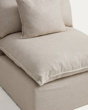 Load image into Gallery viewer, Anarela beige linen and viscose armchair with removable cover 90cm FSC Mix Credit - image 5