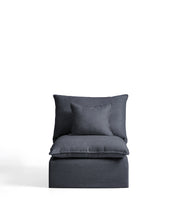 Load image into Gallery viewer, Anarela dark grey linen and viscose armchair with removable cover 90cm FSC Mix Credit