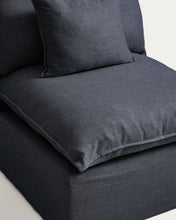 Load image into Gallery viewer, Anarela dark grey linen and viscose armchair with removable cover 90cm FSC Mix Credit - image 4