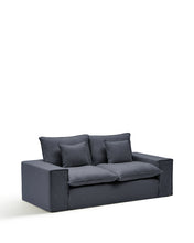 Load image into Gallery viewer, Anarela dark grey linen and viscose 2-seater sofa with removable cover 240 cm FSC Mix Credit