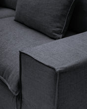 Load image into Gallery viewer, Anarela dark grey linen and viscose 2-seater sofa with removable cover 240 cm FSC Mix Credit - image 4