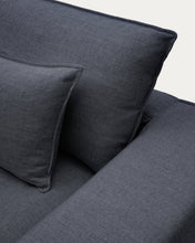 Load image into Gallery viewer, Anarela dark grey linen and viscose 2-seater sofa with removable cover 240 cm FSC Mix Credit - image 5