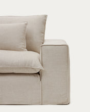 Load image into Gallery viewer, Anarela beige linen and viscose 2-seater sofa with removable cover 220 cm FSC Mix Credit - image 5