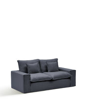 Load image into Gallery viewer, Anarela dark grey linen and viscose 2-seater sofa with removable cover 220 cm FSC Mix Credit