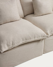 Load image into Gallery viewer, Anarela beige linen and viscose 2-seater modular sofa with removable cover 180cm FSC Mix Credit - image 4