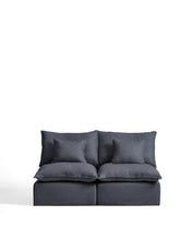 Load image into Gallery viewer, Anarela dark grey linen and viscose 2-seater modular sofa with removable cover 180cm FSC Mix Credit