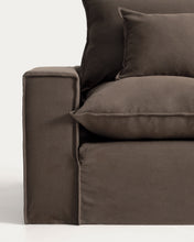 Load image into Gallery viewer, Anarela taupe linen 3-seater sofa with removable cover 280 cm FSC Mix Credit - image 3