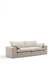 Load image into Gallery viewer, Anarela removable-cover 3-seater sofa with beige linen cushions FSC Mix Credit 280 cm. - image 4