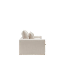 Load image into Gallery viewer, Anarela removable-cover 3-seater sofa with beige linen cushions FSC Mix Credit 280 cm. - image 5