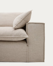 Load image into Gallery viewer, Anarela beige linen and viscose 3-seater sofa with removable cover 260 cm FSC Mix Credit - image 4