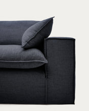 Load image into Gallery viewer, Anarela dark grey linen and viscose 3-seater sofa with removable cover 260 cm FSC Mix Credit - image 3