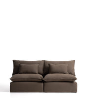 Load image into Gallery viewer, Anarela taupe linen 3-seater modular sofa with removable cover 220cm FSC Mix Credit