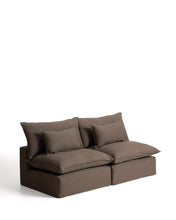 Load image into Gallery viewer, Anarela taupe linen 3-seater modular sofa with removable cover 220cm FSC Mix Credit - image 2