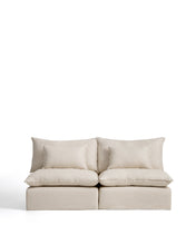 Load image into Gallery viewer, Anarela beige linen and viscose 3-seater modular sofa with removable cover 220cm FSC Mix Credit
