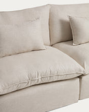 Load image into Gallery viewer, Anarela beige linen and viscose 3-seater modular sofa with removable cover 220cm FSC Mix Credit - image 5