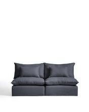 Load image into Gallery viewer, Anarela dark grey linen and viscose 3-seater modular sofa with removable cover 220cm FSC Mix Credit