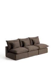 Load image into Gallery viewer, Anarela taupe linen 3-seater modular sofa with removable cover 270cm FSC Mix Credit - image 2