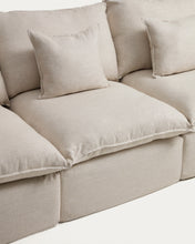Load image into Gallery viewer, Anarela beige linen and viscose 3-seater modular sofa with removable cover 270cm FSC Mix Credit - image 5