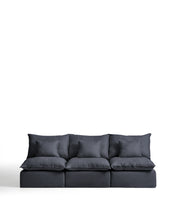 Load image into Gallery viewer, Anarela dark grey linen and viscose 3-seater modular sofa with removable cover 270cm FSC Mix Credit
