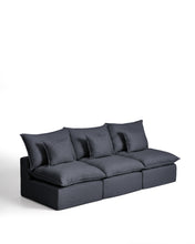 Load image into Gallery viewer, Anarela dark grey linen and viscose 3-seater modular sofa with removable cover 270cm FSC Mix Credit - image 2
