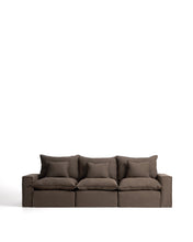 Load image into Gallery viewer, Anarela taupe linen 3-seater modular sofa with removable cover 310cm FSC Mix Credit