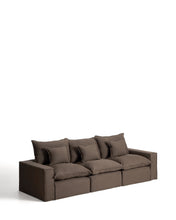 Load image into Gallery viewer, Anarela taupe linen 3-seater modular sofa with removable cover 310cm FSC Mix Credit - image 2