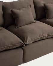 Load image into Gallery viewer, Anarela taupe linen 3-seater modular sofa with removable cover 310cm FSC Mix Credit - image 4