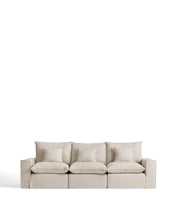Load image into Gallery viewer, Anarela beige linen and viscose 3-seater modular sofa with removable cover 310cm FSC Mix Credit