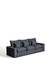 Load image into Gallery viewer, Anarela dark grey linen and viscose 3-seater modular sofa with removable cover 310cm FSC Mix Credit - image 2