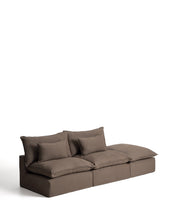 Load image into Gallery viewer, Anarela taupe linen 3-seater modular sofa with end module and removable cover 310cm FSC Mix Credit - image 2