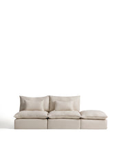 Load image into Gallery viewer, Anarela beige linen and viscose 3-seater modular sofa with end module and removable cover 310cm FSC Mix Credit