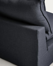 Load image into Gallery viewer, Anarela dark grey linen and viscose 3-seater modular sofa with end module and removable cover 310cm FSC Mix Credit - image 6