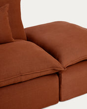 Load image into Gallery viewer, Anarela terracotta linen 2-seater modular sofa with end module and removable cover 270cm FSC Mix Credit - image 2
