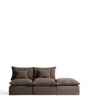 Load image into Gallery viewer, Anarela taupe linen 2-seater modular sofa with end module and removable cover 270cm FSC Mix Credit